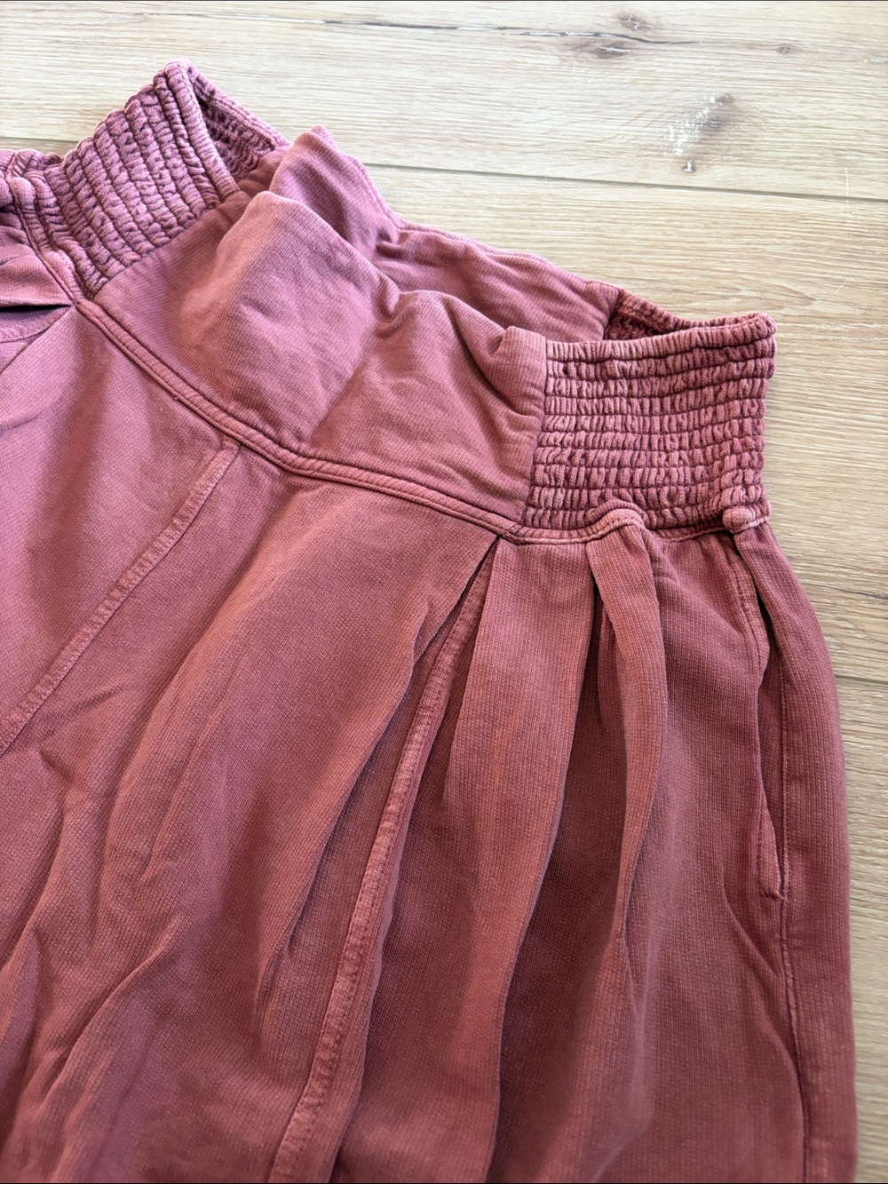 Free People Rust Pink Lace-Up Harem Pants - Picture 3 of 5
